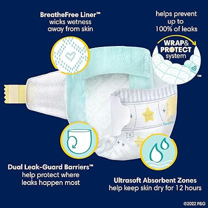 Pampers Overnight Diapers - Swaddlers Overnights - Size 6, 72 Count, Disposable Baby Diaper, Night Time Leak and Skin Protection