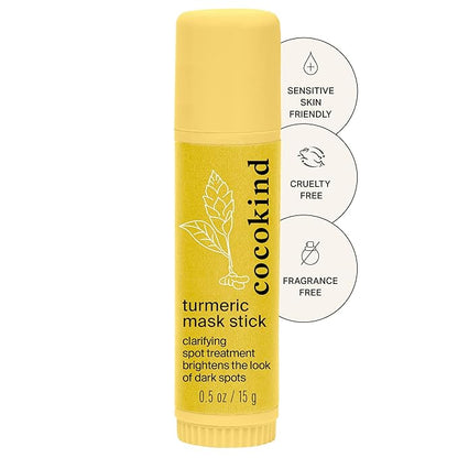 Cocokind Turmeric Mask Stick, Spot Treatment with Organic Turmeric, Tea Tree Oil, and Ginger Root, For Dark Spots and Acne