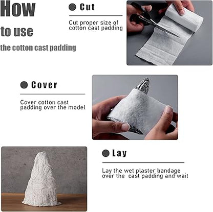 Nuanchu 6 Rolls Cast Padding Soft Individual Pack Padding Use with Plaster Cloth Gauze Bandage for Halloween Wrap Bandage Art Projects, Body Casts, Mask Making, Hobby Craft(4 Inch X 8.8 ft)
