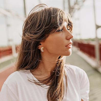 Gold Earrings Set for Women Gold Hoop Earrings Dangle Drop Pearl Earrings Pack Chunky Hoops Jewelry for Birthday Party Gift