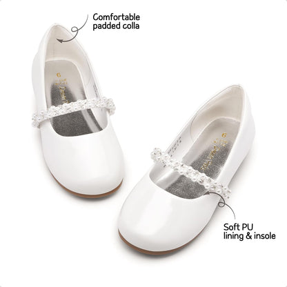 Girls Mary Jane Dress Shoes Ballerina Flats for Wedding, Party (Toddler/Little Kid/Big Kid