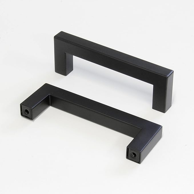 RCH Hardware HD-SS128-96 Hollow Stainless Steel Modern Cabinet Drawer Handle Pull, 3 3/4 Inch, Black (2 Pack)