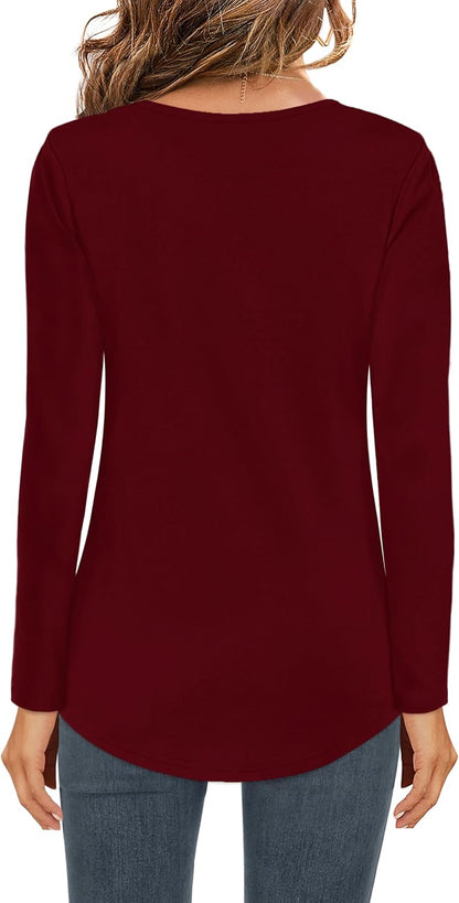 Sonoma Womens T Shirts V Neck Summer Short/Long Sleeve Cotton Tops Tees .