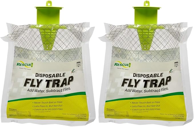 RESCUE! Outdoor Disposable Fly Trap, Green, 2 Pack