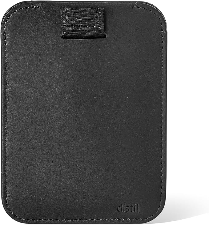 Distil Union Wally Sleeve - Slim minimalist wallet made of premium leather and credit card holder with RFID protection MagLock security, access with tab, Black -, Sleeve