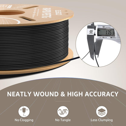ELEGOO Rapid PETG Filament 1.75mm Black 1KG, High Speed 600mm/s 3D Printer Filament Dimensional Accuracy +/- 0.02 mm, 1kg Cardboard Spool(2.2lbs) Fits for Most FDM 3D Printers
