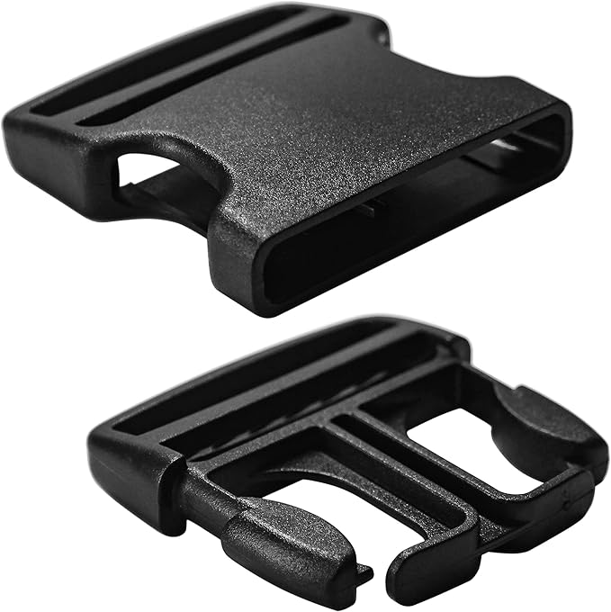 Buckles for 2 inch Wide Webbing Straps: Quick Side Release Buckle Clip 2 set and Tri-Glide Slide 4 pcs Fit 2" Nylon Web Belt, Plastic Snap Fastener Clip Heavy Duty Replacement Dual Adjustable