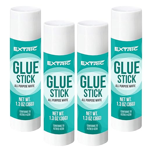 Children's glue sticks, bulk white glue sticks for classroom, 12 units, 1.3 ounces, washable for all purpose, for children, school and home