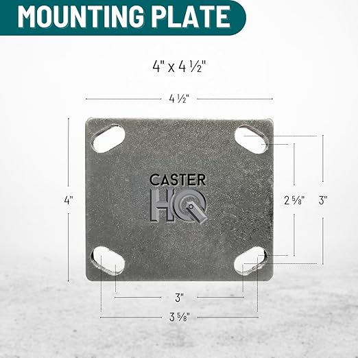 6 Inch Rigid Fixed Caster - 6 X 2 Polyurethane on Iron Wheel - 1200 Lb Weight Capacity - Great for Tool Box Replacements or Heavy Equipment - Easy Push - CasterHQ Brand