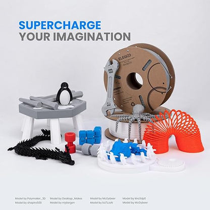 ELEGOO PLA Filament 1.75mm Red 1KG, 3D Printer Filament Dimensional Accuracy - 0.02mm, 1kg Cardboard Spool(2.2lbs) 3D Printing Filament Fits for Most FDM 3D Printers