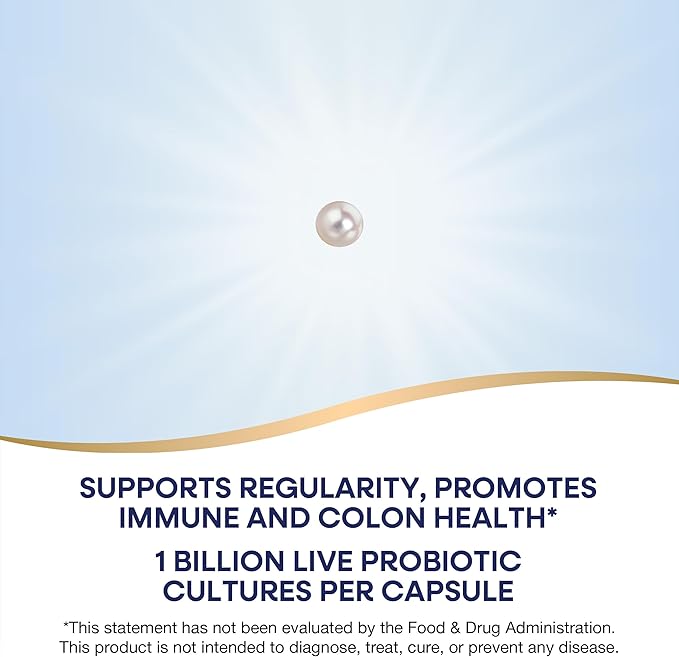 Nature's Way Adults 50 Probiotic Pearls, Supports Regularity, Immune and Colon Health, 1 Billion Cultures, No Refrigeration Required, 30 Softgels (Packaging May Vary)
