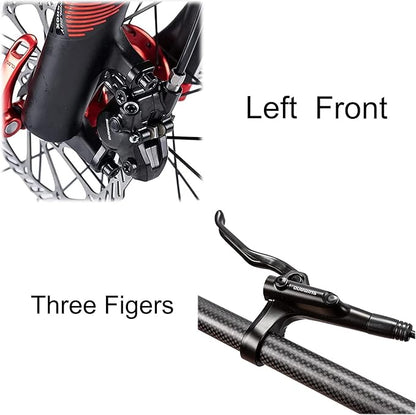 BUCKLOS MT200 MTB Hydraulic Disc Brakes Front, Left Front 800mm Mountain Bike Hydraulic Brake Aluminum Alloy Levers(BL) with Calipers (BR) Fit E-Bikes(Pre-Bled)