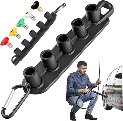 Pressure Washer Nozzle Holder, Rubber Pressure Washer Accessories with Clip, Great for 5 Tips, Nozzle Tips