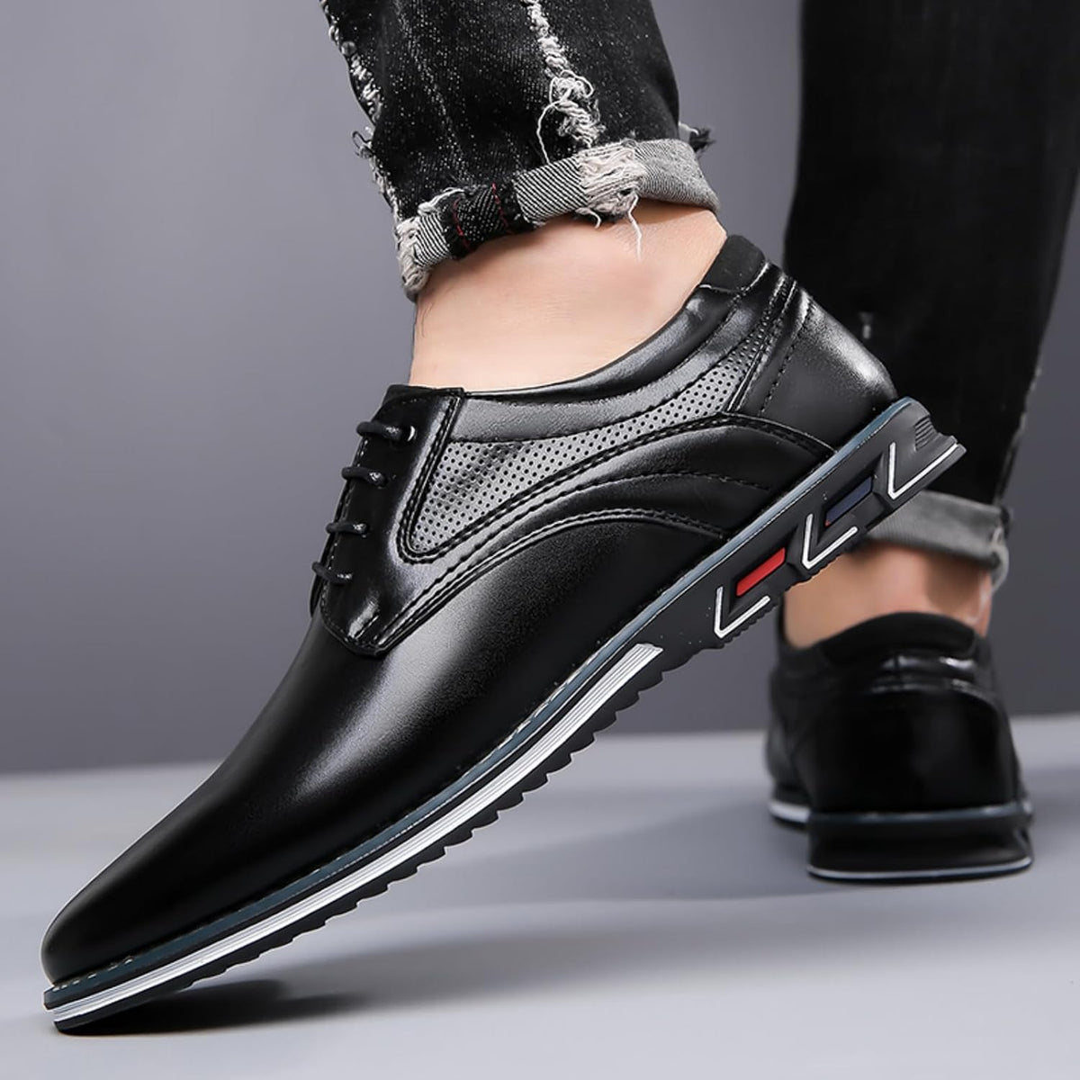 Size 10.5, Mens Casual Dress Shoes, Casual Sneakers for Men Simple Plain Toe Lace-Up Flats for Work, Comfortable Business Casual Attire.