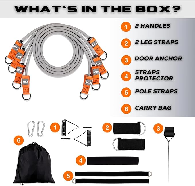 Torroband Heavy Duty Resistance Bands with Handles for Working Out Exercise Bands for Men & Women Workout at Home Travel Beach Park