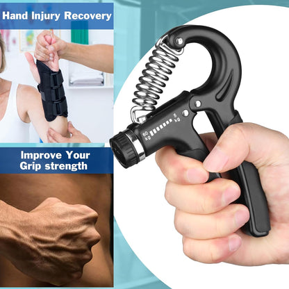 AIXPI Grip Strength Trainer, Hand Grip Exerciser Strengthener with Adjustable Resistance 11-132 Lbs (5-60kg), Forearm Strengthener, Hand Exerciser for Muscle Building and Injury Recover 1 PACK (Has Cosmetic Defects)