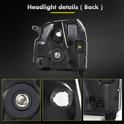 Headlights Assembly Pair Fit For 2007-2014 For GMC Yukon 2007-2014 For GMC Yukon XL 1500 2007-2013 For GMC Yukon XL 2500 Chrome Housing Amber Reflector Clear Lens Replace 15861025 15861026