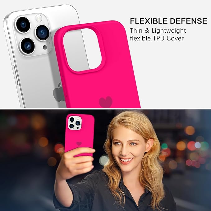 BENTOBEN for Magnetic iPhone 13 Pro Max Case, Phone Case iPhone 13 Pro Max [Compatible with Magsafe] Slim Silicone Design Shockproof Bumper Drop Protective Girls Women Boys Men Magnet Cover, Hot Pink