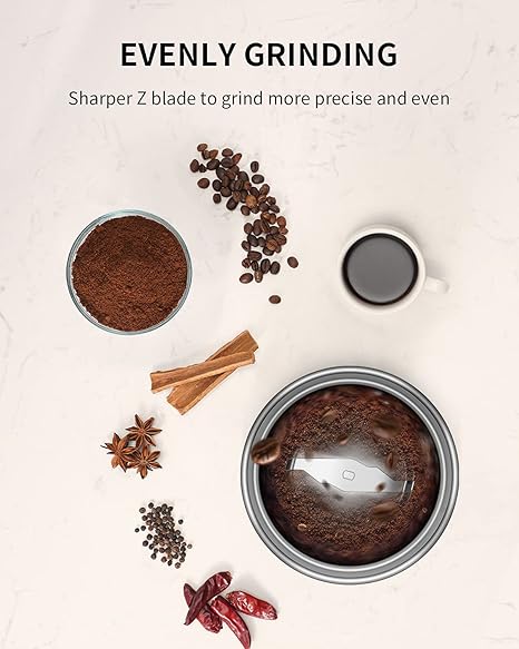 SHARDOR Upgraded Adjustable Coffee Grinder Electric, HerbSpice, Espresso Grinder with 1 Removable Stainless Steel Bowl, Black, 2.0