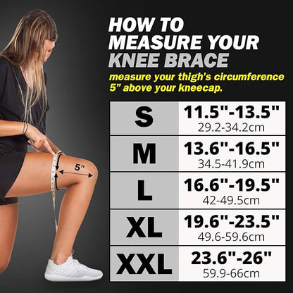 POWERLIX Leg Sleeve - Best Knee Brace for Leg Pain for Men & Women Knee Support for Running, Basketball, Volleyball, Weightlifting, Gym, Workout, Sports Please Check Sizing Chart