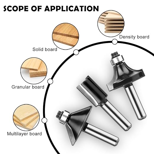 Router Bits 1/4 Inch Shank 15 Pieces, Tungsten Carbide 1/4" Router Bit Set, for Professional and Beginners Carpenter