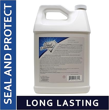 Black Diamond Stoneworks NEX-GEN Natural Stone Penetrating Sealer: Long-Lasting Protection Interior and Exterior ; Granite, Marble, Travertine, Limestone, Grout, Tile, Brick, Slate Floors (1-Gallon)