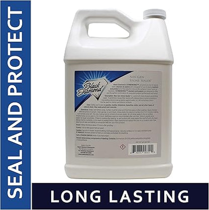 Black Diamond Stoneworks NEX-GEN Natural Stone Penetrating Sealer: Long-Lasting Protection Interior and Exterior ; Granite, Marble, Travertine, Limestone, Grout, Tile, Brick, Slate Floors (1-Gallon)