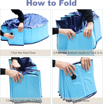 Artilife Dog Whelping Box,Dog Whelping Box Pool,Whelping Box for Dogs Birthing,Welping Box Whelping Pen Whelping Box for Puppies Whelping Supplies (Blue, 47" Dia.x12 H(120x30cm))