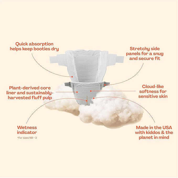 Hello Bello Diapers, Size 1 (8-12 lbs) Flower Child, 32 Count of Premium Disposable Baby Diapers, Hypoallergenic with Soft, Cloth-Like Feel