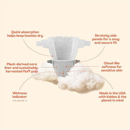 Hello Bello Diapers, Size 1 (8-12 lbs) Flower Child, 32 Count of Premium Disposable Baby Diapers, Hypoallergenic with Soft, Cloth-Like Feel
