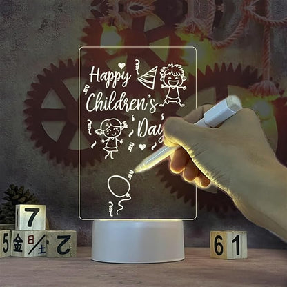 Note Board Creative LED Night Light USB Message Board Holiday Light with Pen Gift Girlfriend Decoration Night Lamp(Warm White)