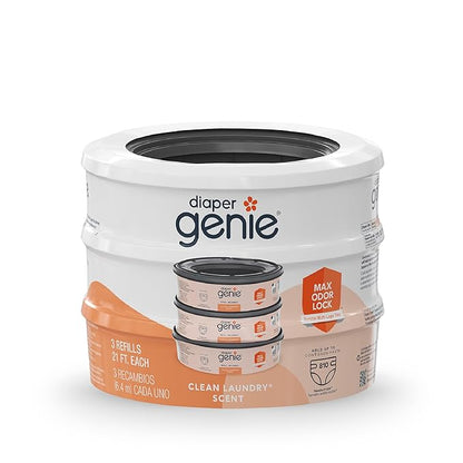 Diaper Genie Bags - Refills of 270 units (pack of 3) aroma for dirty clothes Diaper bucket refills with maximum odor blocking Capacity for up to 810 newborn diapers