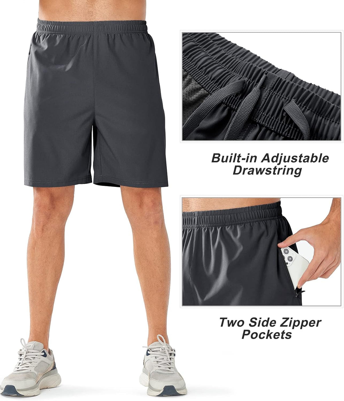 NORTHYARD Men's Athletic Running Shorts Quick Dry Workout Shorts Lightweight Sports Gym Basketball 7"/ 9"/ 5" Tennis Hiking