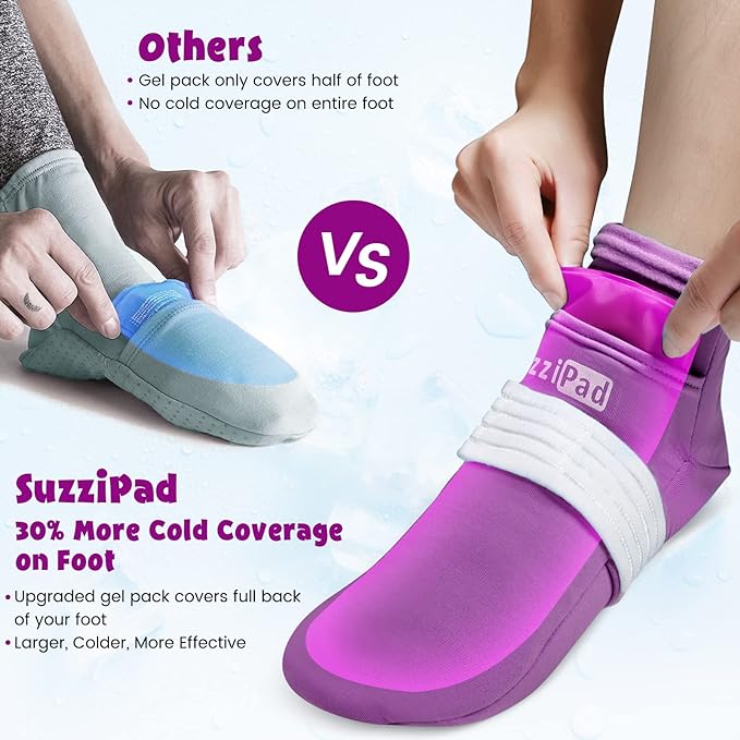 SuzziPad Cold Socks  Hand Ice Pack, Cooling Gloves for Chemotherapy, Chemo Care Package for Women and Men, SM, Purple