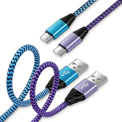 Android Auto USB C Cable Type C Charger USB Data Transfer Cable Fast Charging for Samsung Galaxy S25 UltraS25S24FEA23A16A15A35A55A06S24 UltraS23FES23 UltraS22A54A53A14A13, 3FT 2Pack