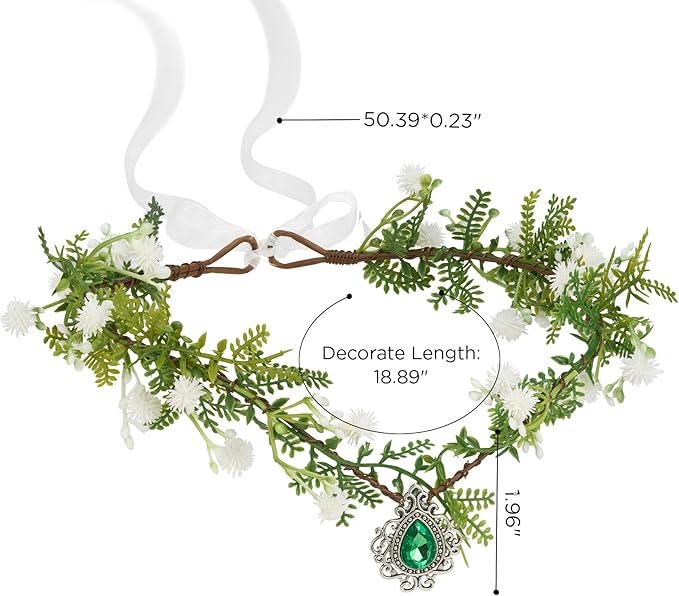 SWEETV Fairy Flower Leaf Crowns for Women Elven Princess Tiara Elf Headpiece for Cosplay Halloween Costume Photoshoot Wedding