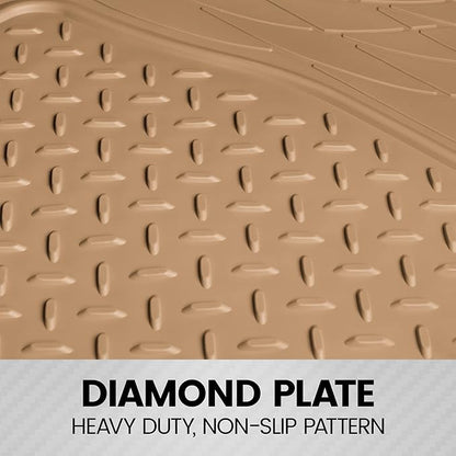 BDK Heavy Duty Rubber Cargo Mat Liner - All-Weather Trunk Protection, Trim-to-Fit Design for Cars, SUVs, Vans  Trucks - Non-Slip, Waterproof, Durable Cargo Floor Liner - 46" x 56.75" x 0.25" - Beige