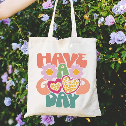 Andeiltech Canvas Tote Bag for Women Aesthetic Cute Cat Shopping Grocery Reusable Bags with Inner Zipper Women Gift