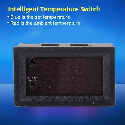 Temperature Controller Switch Digital Display Microcomputer Thermostat Temperature Control Unit with Sensor DC12V