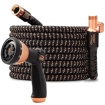 Pocket Hose Copper Bullet Expandable Garden Hose 100 FT w10 Pattern Thumb Spray Nozzle AS-SEEN-ON-TV 650psi 34 in Patented Lead-Free Ultra-Lightweight Solid Copper Anodized Aluminum FittingsNo-Kink