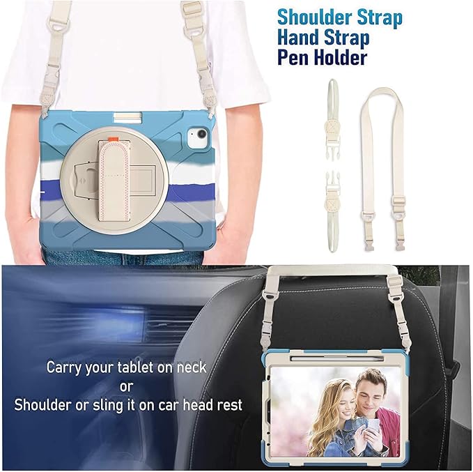 ZenRich Shoulder Strap for Tablet Cases,Universal Adjustable & Removable Carrying Strap Replacement Shoulder Belt,Cream