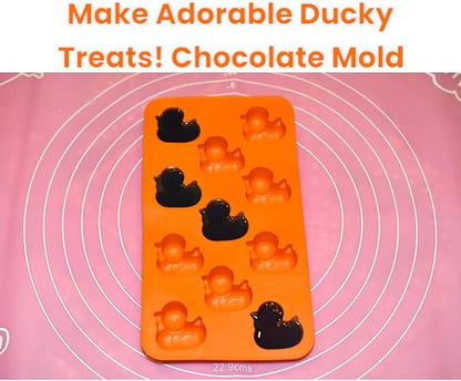 Duck Silicone Mold (11 Cavity) - 3D Candy, Bite-Size Treats, Funny Ice Pops - Food-Grade, Easy-Release, Freezer Safe