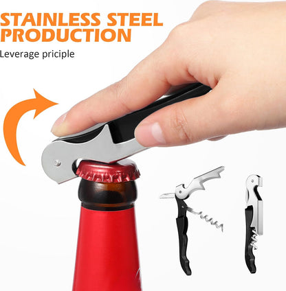 Honoson 40 Pcs Wine Opener Bulk Corkscrew Bottle Wine Key, Black, White Bottle Opener Waiter Metal Heavy Beer Corkscrew, Serrated Foil Cutter Key, for Servers Home Restaurants Bars Waiter Bartender