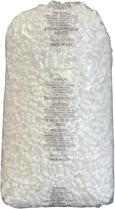 Bubblefast! Brand 3.5 cu. ft. (22.5 Gallons) Anti-Static Packing Peanuts Popcorn (White)