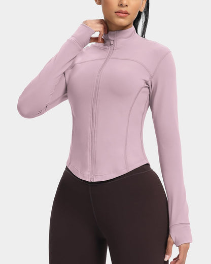 GYM RAINBOW Womens Zip Up Workout Jakcets Lightweight Slim Fit Running Athletic Jackets with Thumb Holes .