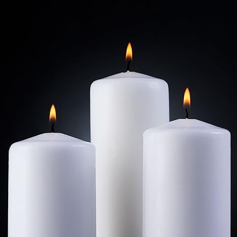 SPAAS White Pillar Candles - 9 Pack  6 Inch Large White Dripless Pillar Candles  Long Burning Unscented Pillar Candles for Home Decor, Memorial, Vigil, Parties, Wedding, Decorative Lantern
