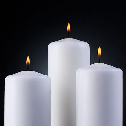 SPAAS White Pillar Candles - 9 Pack  6 Inch Large White Dripless Pillar Candles  Long Burning Unscented Pillar Candles for Home Decor, Memorial, Vigil, Parties, Wedding, Decorative Lantern