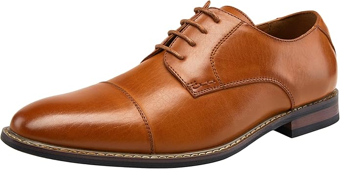 Jousen Men's Dress Cap Toe Wingtip Brogue Oxford Formal Shoes for Business and Derby Occasions