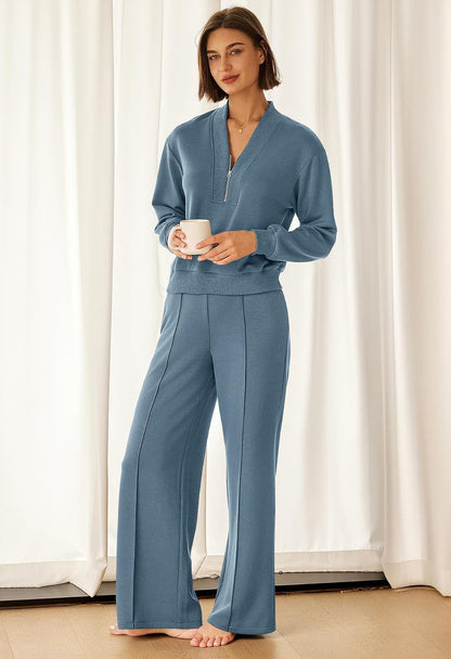 SENSERISE Womens Lounge Sets Sweatsuits 2 Piece Outfit Fall Matching Sweat Sets Airport Travel Outfit Tracksuit.