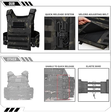 Quick Release Outdoor Tactical Vest Molle Lightweight Airsoft Vest for Adult